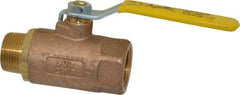 Apollo - 1" Pipe, Standard Port, Bronze Standard Ball Valve - 2 Piece, Inline - One Way Flow, MNPT x FNPT Ends, Lever Handle, 600 WOG, 150 WSP - Caliber Tooling