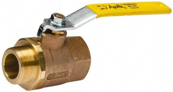 Apollo - 1-1/2" Pipe, Standard Port, Bronze Standard Ball Valve - 2 Piece, Inline - One Way Flow, MNPT x FNPT Ends, Lever Handle, 600 WOG, 150 WSP - Caliber Tooling