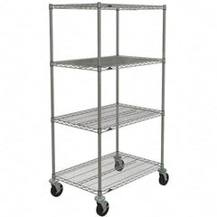 Metro - 600 Lb Capacity 4 Shelf Mobile Wire Shelving Unit - Add-On Unit - Caliber Tooling