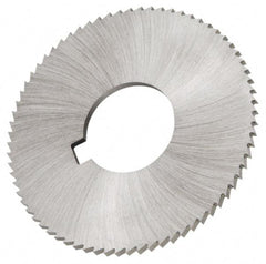 Made in USA - 2-3/4" Diam x 0.018" Blade Thickness x 3/4" Arbor Hole Diam, 72 Tooth Slitting and Slotting Saw - Arbor Connection, Right Hand, Uncoated, High Speed Steel, Concave Ground, Contains Keyway - Caliber Tooling