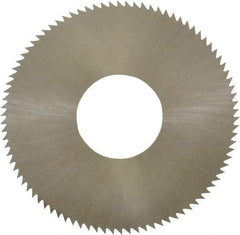 Made in USA - 1-3/4" Diam x 0.012" Blade Thickness x 5/8" Arbor Hole Diam, 90 Tooth Slitting and Slotting Saw - Arbor Connection, Right Hand, Uncoated, High Speed Steel, Concave Ground, Contains Keyway - Caliber Tooling