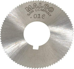 Made in USA - 1-3/4" Diam x 0.016" Blade Thickness x 5/8" Arbor Hole Diam, 90 Tooth Slitting and Slotting Saw - Arbor Connection, Right Hand, Uncoated, High Speed Steel, Concave Ground, Contains Keyway - Caliber Tooling