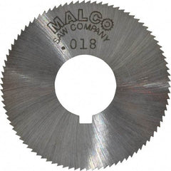 Made in USA - 1-3/4" Diam x 0.018" Blade Thickness x 5/8" Arbor Hole Diam, 90 Tooth Slitting and Slotting Saw - Arbor Connection, Right Hand, Uncoated, High Speed Steel, Concave Ground, Contains Keyway - Caliber Tooling