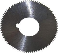 Made in USA - 1-3/4" Diam x 0.028" Blade Thickness x 5/8" Arbor Hole Diam, 90 Tooth Slitting and Slotting Saw - Arbor Connection, Right Hand, Uncoated, High Speed Steel, Concave Ground, Contains Keyway - Caliber Tooling