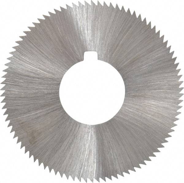 Made in USA - 1-3/4" Diam x 0.04" Blade Thickness x 5/8" Arbor Hole Diam, 90 Tooth Slitting and Slotting Saw - Arbor Connection, Right Hand, Uncoated, High Speed Steel, Concave Ground, Contains Keyway - Caliber Tooling