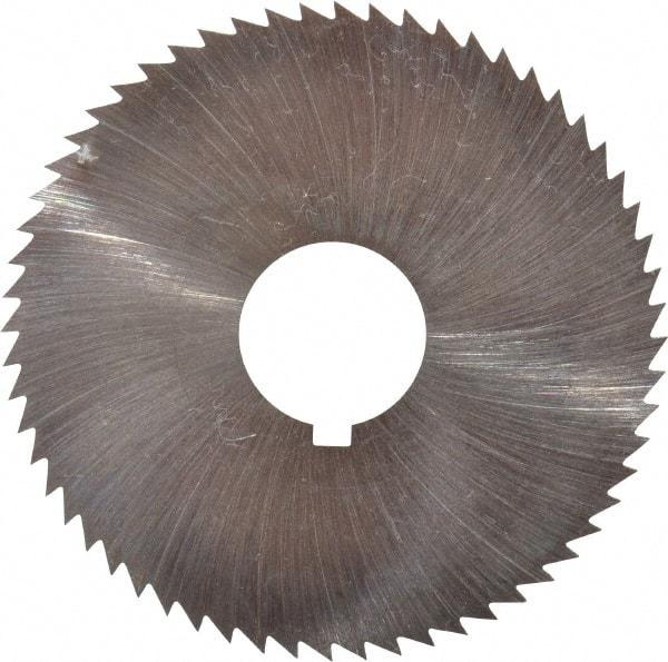 Made in USA - 2-1/4" Diam x 0.018" Blade Thickness x 5/8" Arbor Hole Diam, 60 Tooth Slitting and Slotting Saw - Arbor Connection, Right Hand, Uncoated, High Speed Steel, Concave Ground, Contains Keyway - Caliber Tooling