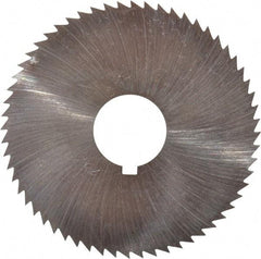 Made in USA - 2-1/4" Diam x 0.018" Blade Thickness x 5/8" Arbor Hole Diam, 60 Tooth Slitting and Slotting Saw - Arbor Connection, Right Hand, Uncoated, High Speed Steel, Concave Ground, Contains Keyway - Caliber Tooling