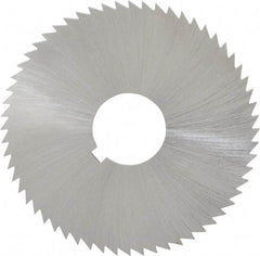 Made in USA - 2-1/4" Diam x 0.051" Blade Thickness x 5/8" Arbor Hole Diam, 60 Tooth Slitting and Slotting Saw - Arbor Connection, Right Hand, Uncoated, High Speed Steel, Concave Ground, Contains Keyway - Caliber Tooling