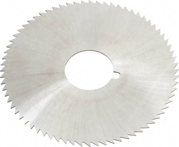 Made in USA - 2-3/4" Diam x 0.025" Blade Thickness x 3/4" Arbor Hole Diam, 72 Tooth Slitting and Slotting Saw - Arbor Connection, Right Hand, Uncoated, High Speed Steel, Concave Ground, Contains Keyway - Caliber Tooling