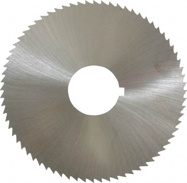 Made in USA - 2-3/4" Diam x 0.036" Blade Thickness x 3/4" Arbor Hole Diam, 72 Tooth Slitting and Slotting Saw - Arbor Connection, Right Hand, Uncoated, High Speed Steel, Concave Ground, Contains Keyway - Caliber Tooling