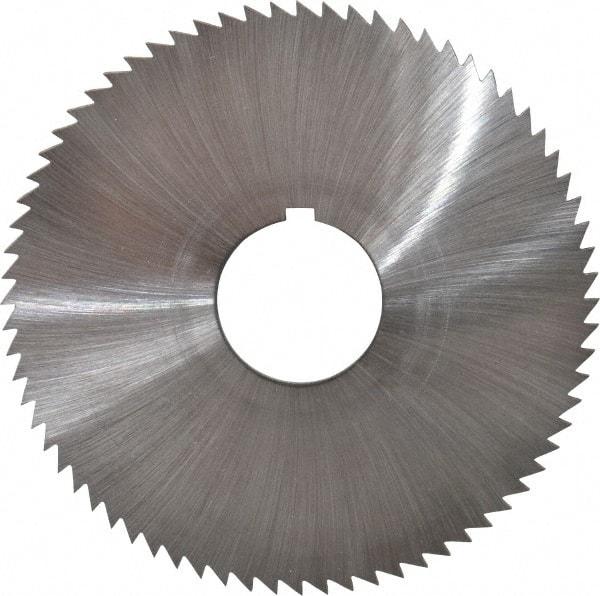 Made in USA - 2-3/4" Diam x 0.051" Blade Thickness x 3/4" Arbor Hole Diam, 72 Tooth Slitting and Slotting Saw - Arbor Connection, Right Hand, Uncoated, High Speed Steel, Concave Ground, Contains Keyway - Caliber Tooling