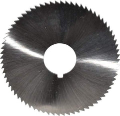 Made in USA - 2-3/4" Diam x 0.081" Blade Thickness x 3/4" Arbor Hole Diam, 72 Tooth Slitting and Slotting Saw - Arbor Connection, Right Hand, Uncoated, High Speed Steel, Concave Ground, Contains Keyway - Caliber Tooling