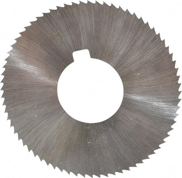 Made in USA - 2-3/4" Diam x 0.012" Blade Thickness x 1" Arbor Hole Diam, 72 Tooth Slitting and Slotting Saw - Arbor Connection, Right Hand, Uncoated, High Speed Steel, Concave Ground, Contains Keyway - Caliber Tooling