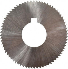 Made in USA - 2-3/4" Diam x 0.02" Blade Thickness x 1" Arbor Hole Diam, 72 Tooth Slitting and Slotting Saw - Arbor Connection, Right Hand, Uncoated, High Speed Steel, Concave Ground, Contains Keyway - Caliber Tooling