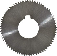 Made in USA - 2-3/4" Diam x 0.057" Blade Thickness x 1" Arbor Hole Diam, 72 Tooth Slitting and Slotting Saw - Arbor Connection, Right Hand, Uncoated, High Speed Steel, Concave Ground, Contains Keyway - Caliber Tooling