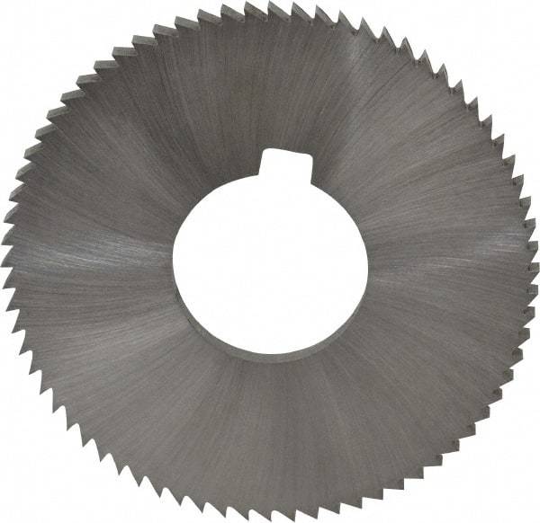 Made in USA - 2-3/4" Diam x 0.162" Blade Thickness x 1" Arbor Hole Diam, 72 Tooth Slitting and Slotting Saw - Arbor Connection, Right Hand, Uncoated, High Speed Steel, Concave Ground, Contains Keyway - Caliber Tooling