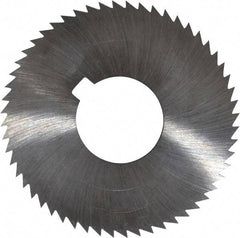 Made in USA - 2-3/4" Diam x 0.036" Blade Thickness x 1" Arbor Hole Diam, 56 Tooth Slitting and Slotting Saw - Arbor Connection, Right Hand, Uncoated, High Speed Steel, Concave Ground, Contains Keyway - Caliber Tooling