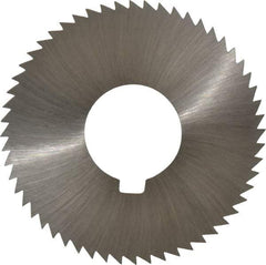 Made in USA - 2-3/4" Diam x 0.04" Blade Thickness x 1" Arbor Hole Diam, 56 Tooth Slitting and Slotting Saw - Arbor Connection, Right Hand, Uncoated, High Speed Steel, Concave Ground, Contains Keyway - Caliber Tooling