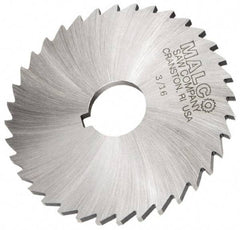 Made in USA - 6" Diam x 1/8" Blade Thickness x 1-1/4" Arbor Hole Diam, 44 Tooth Slitting and Slotting Saw - Arbor Connection, Right Hand, Uncoated, High Speed Steel, Concave Ground, Contains Keyway - Caliber Tooling