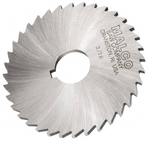 Made in USA - 6" Diam x 3/16" Blade Thickness x 1-1/4" Arbor Hole Diam, 44 Tooth Slitting and Slotting Saw - Arbor Connection, Right Hand, Uncoated, High Speed Steel, Concave Ground, Contains Keyway - Caliber Tooling