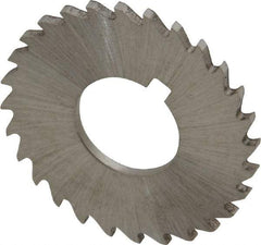 Made in USA - 1-1/4" Diam x 1/16" Blade Thickness x 1/2" Arbor Hole Diam, 28 Tooth Slitting and Slotting Saw - Arbor Connection, Right Hand, Uncoated, High Speed Steel, Concave Ground, Contains Keyway - Caliber Tooling