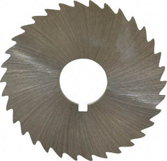 Made in USA - 1-3/4" Diam x 1/32" Blade Thickness x 1/2" Arbor Hole Diam, 34 Tooth Slitting and Slotting Saw - Arbor Connection, Right Hand, Uncoated, High Speed Steel, Concave Ground, Contains Keyway - Caliber Tooling