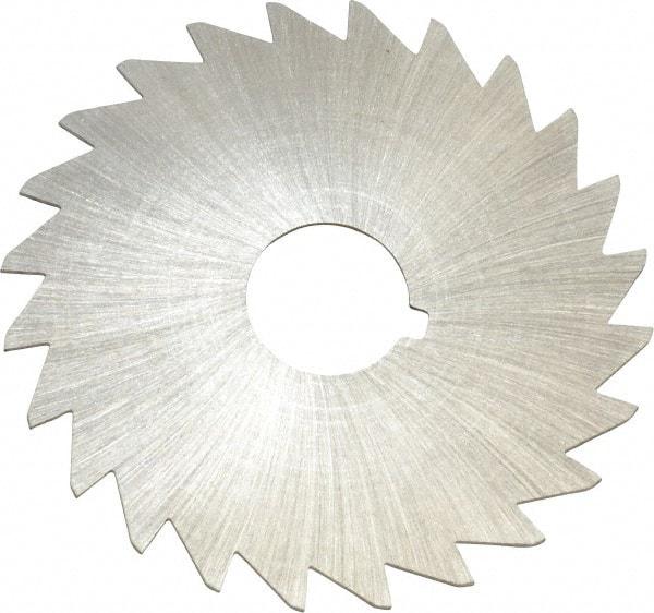 Made in USA - 2" Diam x 1/32" Blade Thickness x 1/2" Arbor Hole Diam, 24 Tooth Slitting and Slotting Saw - Arbor Connection, Right Hand, Uncoated, High Speed Steel, Concave Ground, Contains Keyway - Caliber Tooling