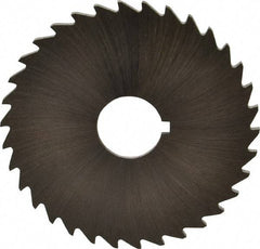 Made in USA - 2" Diam x 1/16" Blade Thickness x 1/2" Arbor Hole Diam, 34 Tooth Slitting and Slotting Saw - Arbor Connection, Right Hand, Uncoated, High Speed Steel, Concave Ground, Contains Keyway - Caliber Tooling