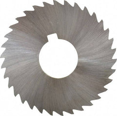 Made in USA - 3" Diam x 3/64" Blade Thickness x 1" Arbor Hole Diam, 34 Tooth Slitting and Slotting Saw - Arbor Connection, Right Hand, Uncoated, High Speed Steel, Concave Ground, Contains Keyway - Caliber Tooling