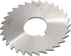 Made in USA - 3" Diam x 1/16" Blade Thickness x 1" Arbor Hole Diam, 30 Tooth Slitting and Slotting Saw - Arbor Connection, Right Hand, Uncoated, High Speed Steel, Concave Ground, Contains Keyway - Caliber Tooling