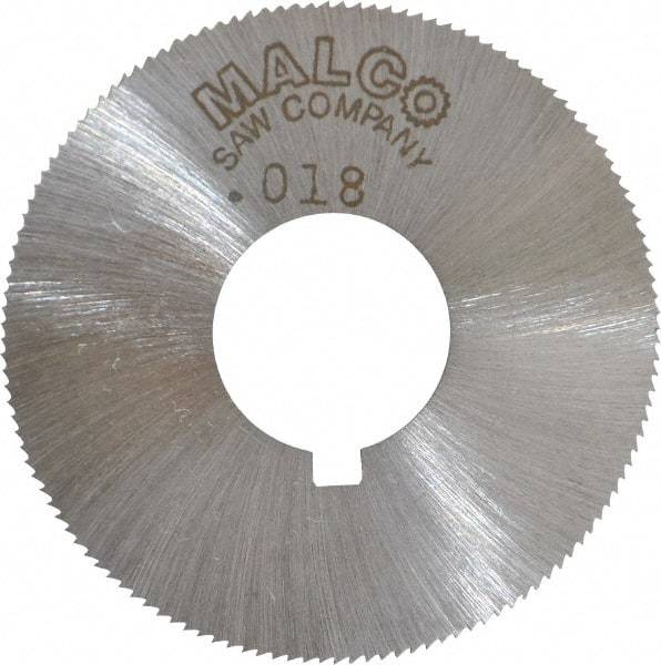 Made in USA - 1-3/4" Diam x 0.018" Blade Thickness x 5/8" Arbor Hole Diam, 132 Tooth Slitting and Slotting Saw - Arbor Connection, Right Hand, Uncoated, High Speed Steel, Concave Ground, Contains Keyway - Caliber Tooling