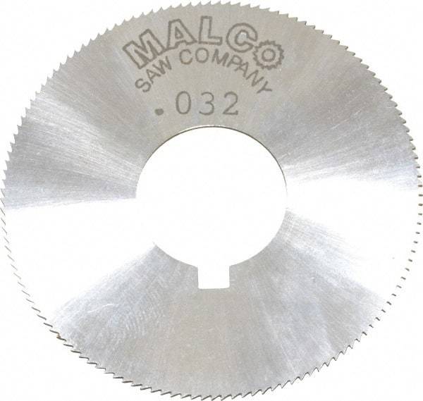 Made in USA - 1-3/4" Diam x 0.032" Blade Thickness x 5/8" Arbor Hole Diam, 132 Tooth Slitting and Slotting Saw - Arbor Connection, Right Hand, Uncoated, High Speed Steel, Concave Ground, Contains Keyway - Caliber Tooling