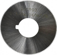 Made in USA - 1-3/4" Diam x 0.04" Blade Thickness x 5/8" Arbor Hole Diam, 132 Tooth Slitting and Slotting Saw - Arbor Connection, Right Hand, Uncoated, High Speed Steel, Concave Ground, Contains Keyway - Caliber Tooling