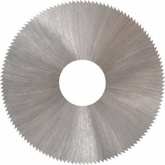 Made in USA - 2-1/4" Diam x 0.01" Blade Thickness x 5/8" Arbor Hole Diam, 132 Tooth Slitting and Slotting Saw - Arbor Connection, Right Hand, Uncoated, High Speed Steel, Concave Ground, Contains Keyway - Caliber Tooling