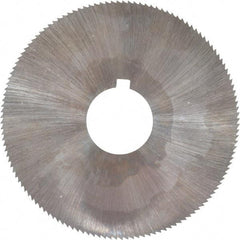 Made in USA - 2-1/4" Diam x 0.023" Blade Thickness x 5/8" Arbor Hole Diam, 132 Tooth Slitting and Slotting Saw - Arbor Connection, Right Hand, Uncoated, High Speed Steel, Concave Ground, Contains Keyway - Caliber Tooling