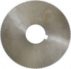 Made in USA - 2-1/4" Diam x 0.025" Blade Thickness x 5/8" Arbor Hole Diam, 132 Tooth Slitting and Slotting Saw - Arbor Connection, Right Hand, Uncoated, High Speed Steel, Concave Ground, Contains Keyway - Caliber Tooling