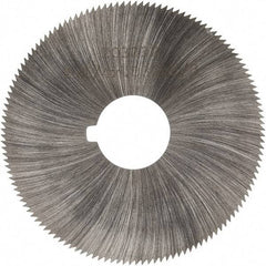 Made in USA - 2-1/4" Diam x 0.032" Blade Thickness x 5/8" Arbor Hole Diam, 132 Tooth Slitting and Slotting Saw - Arbor Connection, Right Hand, Uncoated, High Speed Steel, Concave Ground, Contains Keyway - Caliber Tooling