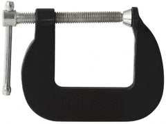 Gibraltar - Light-Duty 2" Max Opening, 1-1/4" Throat Depth, Cast Iron Standard C-Clamp - 875 Lb Capacity, 0" Min Opening, Standard Throat Depth - Caliber Tooling