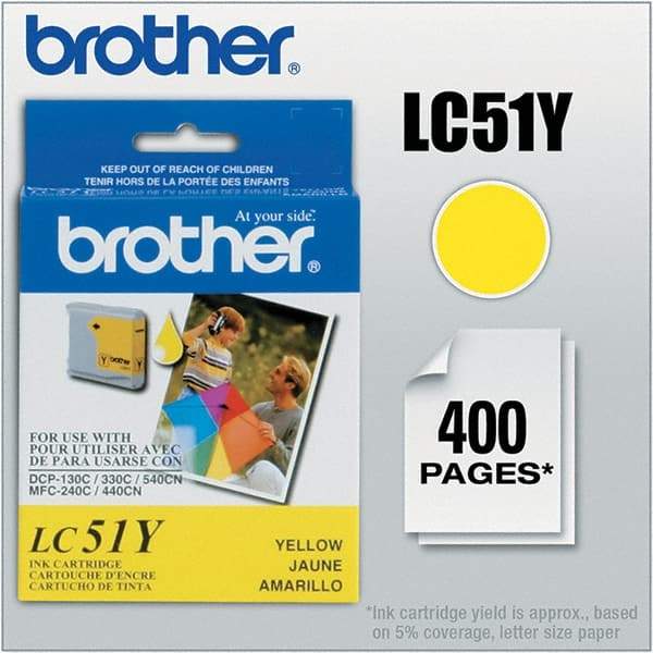 Brother - Yellow Ink Cartridge - Use with Brother DCP-130C, 330C, 350C, intelliFAX-1360, 1860C, 1960C, 2480C, 2580C, MFC-230C, 240C, 440CN, 465CN, 665CW, 685CW, 845CW, 885CW, 3360C, 5460CN, 5860CN - Caliber Tooling