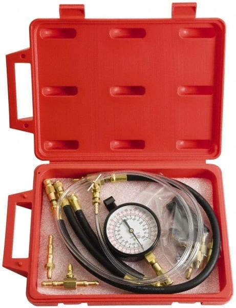 Proto - 2' Hose Length, 0 to 145 psi, Mechanical Automotive Fuel Injection Tester - 1 Lb Graduation - Caliber Tooling