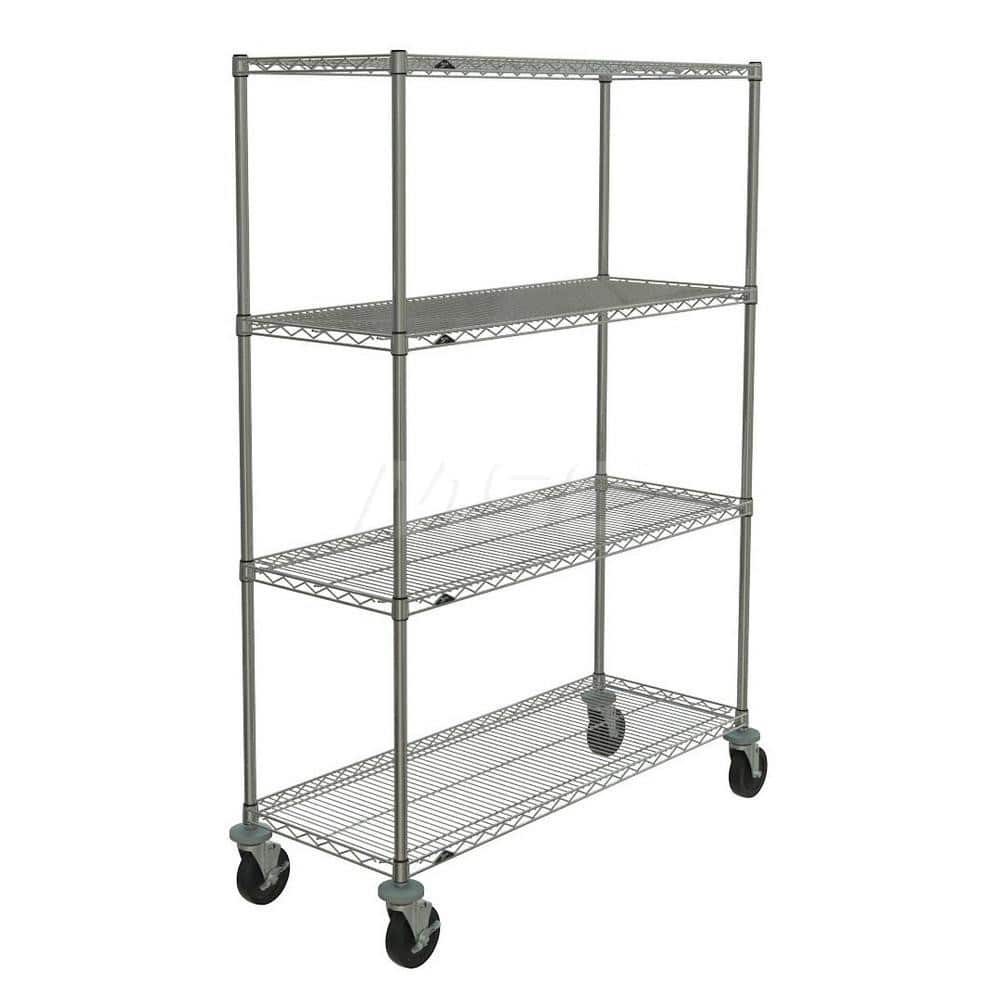 Metro - Carts; Type: Wire ; Load Capacity (Lb.): 600.000 ; Number of Shelves: 4 ; Width (Inch): 20-3/16 ; Length (Inch): 50 ; Height (Inch): 67-7/8 - Exact Industrial Supply