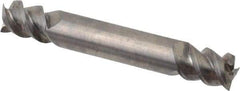 Accupro - 3/8", 1/2" LOC, 3/8" Shank Diam, 2-1/2" OAL, 3 Flute, Solid Carbide Square End Mill - Double End, Uncoated, Spiral Flute, 60° Helix, Centercutting, Right Hand Cut, Right Hand Flute - Caliber Tooling