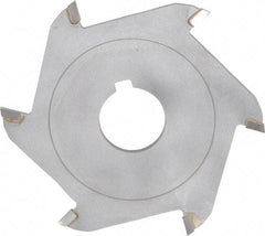 Made in USA - 4" Diam x 3/32" Blade Thickness x 1" Arbor Hole Diam, 6 Tooth Slitting and Slotting Saw - Arbor Connection, Right Hand, Uncoated, Carbide-Tipped, Contains Keyway - Caliber Tooling