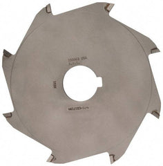 Made in USA - 6" Diam x 1/8" Blade Thickness x 1-1/4" Arbor Hole Diam, 8 Tooth Slitting and Slotting Saw - Arbor Connection, Right Hand, Uncoated, Carbide-Tipped, Contains Keyway - Caliber Tooling