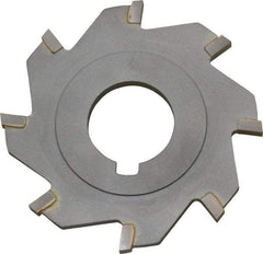 Made in USA - 3" Diam x 3/16" Blade Thickness x 1" Arbor Hole Diam, 8 Tooth Slitting and Slotting Saw - Arbor Connection, Right Hand, Uncoated, Carbide-Tipped, Contains Keyway - Caliber Tooling