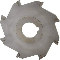 Made in USA - 4" Diam x 3/16" Blade Thickness x 1" Arbor Hole Diam, 8 Tooth Slitting and Slotting Saw - Arbor Connection, Right Hand, Uncoated, Carbide-Tipped, Contains Keyway - Caliber Tooling