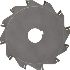 Made in USA - 5" Diam x 1/8" Blade Thickness x 1" Arbor Hole Diam, 12 Tooth Slitting and Slotting Saw - Arbor Connection, Right Hand, Uncoated, Carbide-Tipped, Contains Keyway - Caliber Tooling