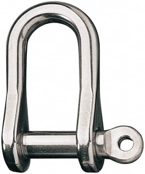 Ronstan - 1/2" Nominal Chain Size, 8.25 Ton Stainless Steel Screw D Shackle - 1/2" Diam, 1/2" Pin Diam, 1-5/8" High Inside Jaw, 3/4" Inside Width, 7/8" Max Body Thickness - Caliber Tooling