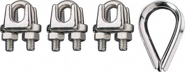 Ronstan - 1/2" Wire Rope Thimble Clip Kit - 316 Stainless Steel, Electropolished - Caliber Tooling