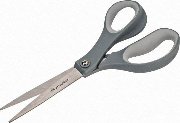 Fiskars - 3-7/64" LOC, 8-1/2" OAL Stainless Steel Scissors - Right Hand, Plastic Straight Handle, For Crafts - Caliber Tooling